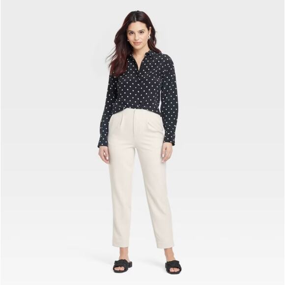 Women's High-Rise Tailored Trousers - A New Day Beige 6R 28" Inseam NWT - Picture 1 of 3